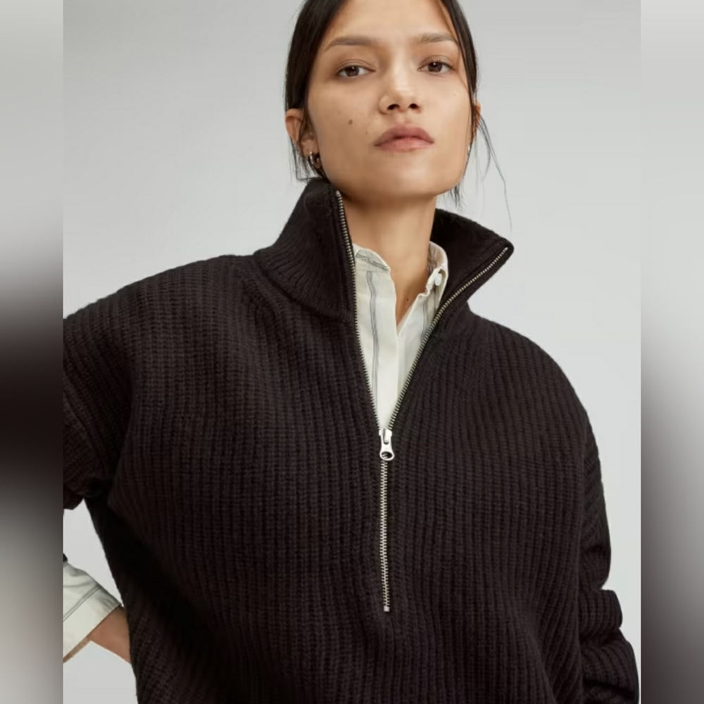 Everlane Felted Merino Half-Zip Sweater (S)